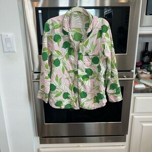 Printfresh lime zest  Pajama Top size S slight wear overall GUC